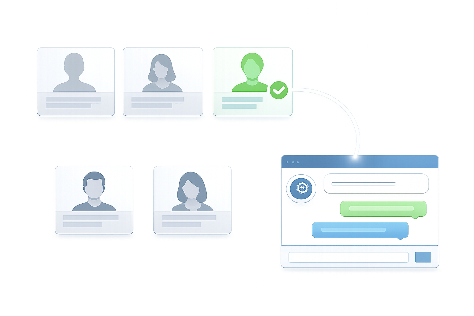 複数のGoogleアカウントからChatGPTに登録したアカウントを選ぶイメージ